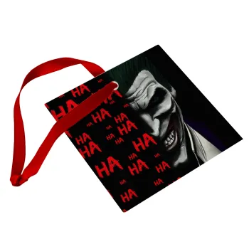Joker hahaha, Στολίδι Χριστουγεννιάτικο στολίδι γυάλινο τετράγωνο 9x9cm