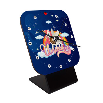 Μονόκερος, Quartz Wooden table clock with hands (10cm)