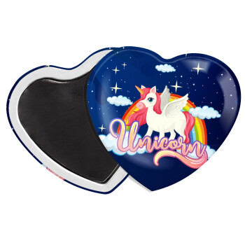 Μονόκερος, Μαγνητάκι καρδιά (57x52mm)