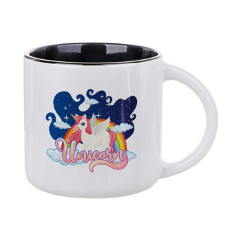 Μονόκερος, Κούπα κεραμική 400ml Λευκή/Μαύρη