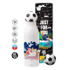 Soccer Metal mug thermos, double wall, 550ml