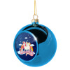 Blue Christmas tree ball ornament 8cm