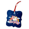 Christmas ornament polygon wooden 7.5cm