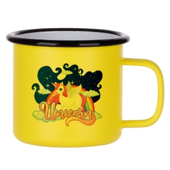 Μονόκερος, Metallic enamel MATT Yellow cup 360ml