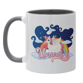 Μονόκερος, Mug colored grey, ceramic, 330ml