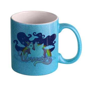 Μονόκερος, Κούπα Σιέλ Glitter που γυαλίζει, κεραμική, 330ml