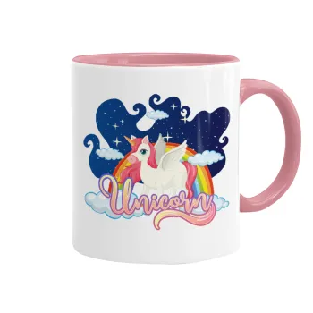 Μονόκερος, Mug colored pink, ceramic, 330ml