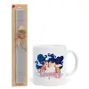 Easter Set, Ceramic Cup (330ml) & Easter aromatic flat candle (30cm) (GRAY)