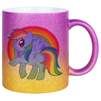 My Little Pony, Κούπα Χρυσή/Ροζ Glitter, κεραμική, 330ml