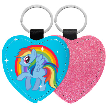 My Little Pony, Μπρελόκ PU δερμάτινο glitter καρδιά ΡΟΖ