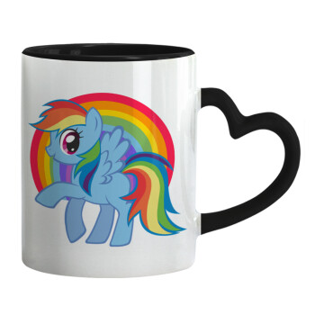 My Little Pony, Mug heart black handle, ceramic, 330ml