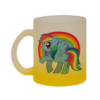 My Little Pony, Κούπα γυάλινη δίχρωμη με βάση το κίτρινο ματ, 330ml