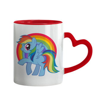 My Little Pony, Mug heart red handle, ceramic, 330ml