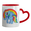 Mug heart red handle, ceramic, 330ml