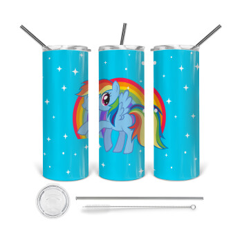 My Little Pony, 360 Eco friendly stainless steel tumbler 600ml, with metal straw & cleaning brush