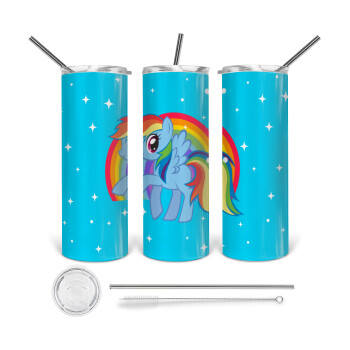 My Little Pony, Tumbler stainless steel 600ml, with metal straw & cleaning brush