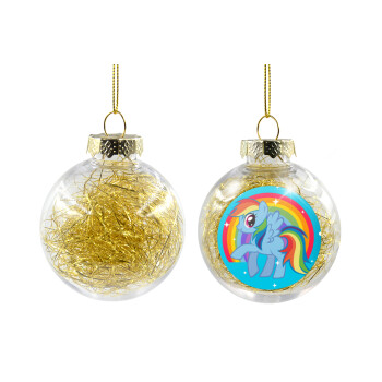 My Little Pony, Transparent Christmas tree ball ornament with gold filling 8cm