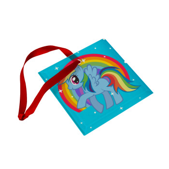 My Little Pony, Χριστουγεννιάτικο στολίδι γυάλινο τετράγωνο 9x9cm