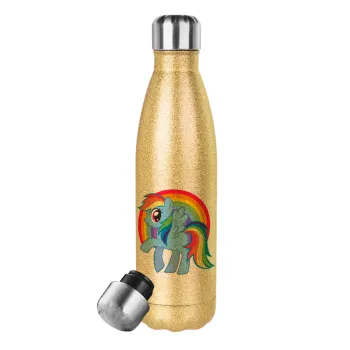 My Little Pony, Glitter gold stainless steel thermos bottle, double-walled, 500ml