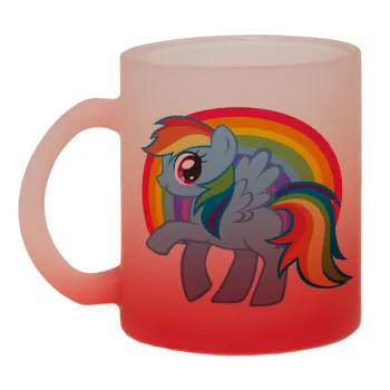 My Little Pony, Κούπα γυάλινη δίχρωμη με βάση το κόκκινο ματ, 330ml