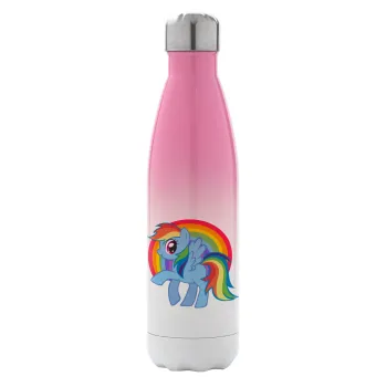 My Little Pony, Μεταλλικό παγούρι θερμός Ροζ/Λευκό (Stainless steel), διπλού τοιχώματος, 500ml
