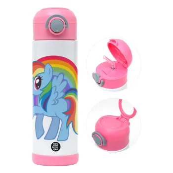 My Little Pony, Children's hot water bottle, stainless steel, with safety straw, PINK (500ml)