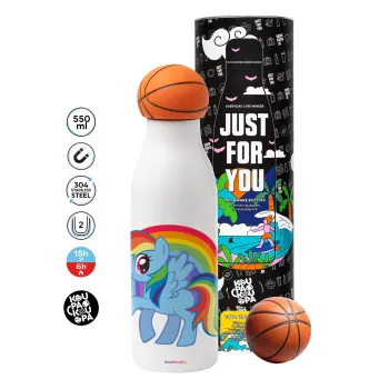 My Little Pony, Μπάλα μπάσκετ μεταλλικό παγούρι θερμός, διπλού τοιχώματος, 550ml