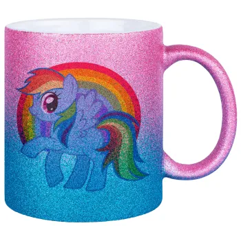 My Little Pony, Κούπα Χρυσή/Μπλε Glitter, κεραμική, 330ml