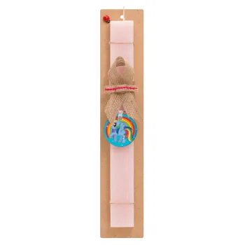 My Little Pony, Easter Set, wooden keychain & scented flat Easter candle (30cm) (PINK)