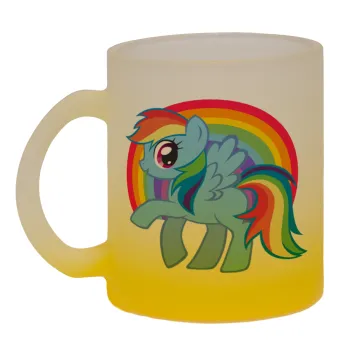 My Little Pony, Κούπα γυάλινη δίχρωμη με βάση το κίτρινο ματ, 330ml