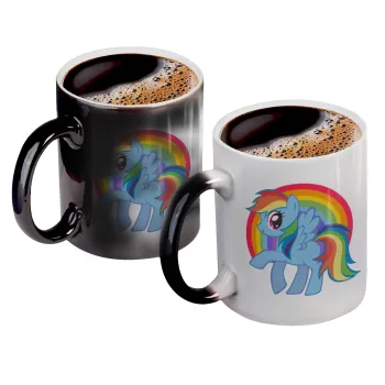 My Little Pony, Color changing magic Mug, ceramic, 330ml when adding hot liquid inside, the black colour desappears (1 pcs)