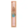 Easter Set, wooden keychain & scented flat Easter candle (30cm) (PINK)