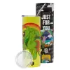 Neon Yellow Travel Tumbler, with metal straw (Stainless steel 304 Food grade, BPA free, 600ml)