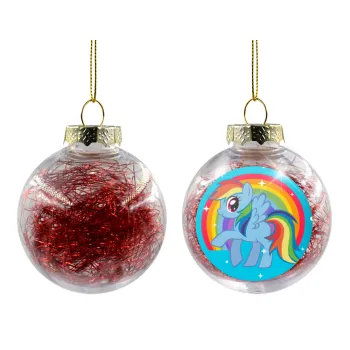 My Little Pony, Transparent Christmas tree ball ornament with red filling 8cm