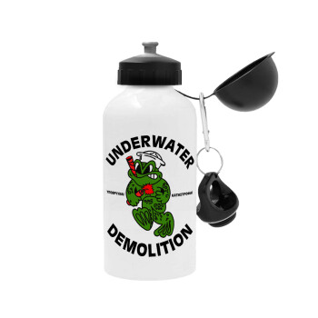 Underwater Demolition, Metal water bottle, White, aluminum 500ml