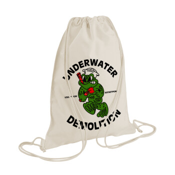 Underwater Demolition, Backpack bag GYMBAG natural (28x40cm)
