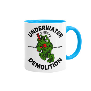 Underwater Demolition, Mug colored light blue, ceramic, 330ml