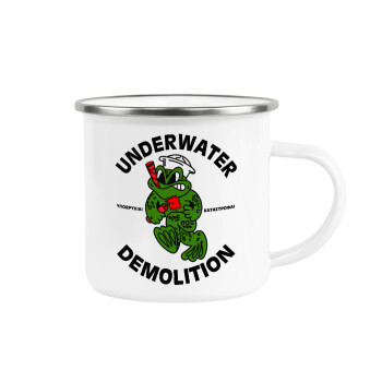 Underwater Demolition, Metallic enamel cup white 360ml