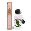 Easter Set, metallic aluminum bottle (500ml) & aromatic flat Easter candle (30cm) (PINK)