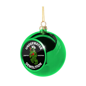 Underwater Demolition, Green Christmas tree ornament ball 8cm