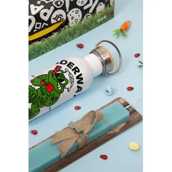 Underwater Demolition, Πασχαλινή Λαμπάδα με παγούρι μεταλλικό (620ml, stainless steel) & κερί αρωματικό πλακέ (30cm) (ΤΙΡΚΟΥΑΖ)