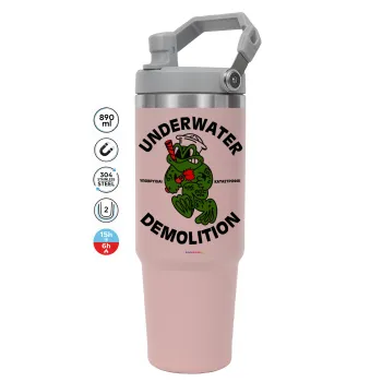 Underwater Demolition, Pink color, 890ml (30oz) stainless Steel Tumbler with Handle