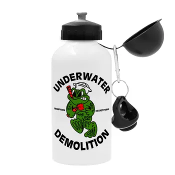 Underwater Demolition, Metal water bottle, White, aluminum 500ml