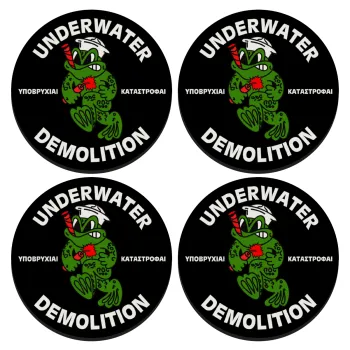 Underwater Demolition, ΣΕΤ 4 Σουβέρ ξύλινα στρογγυλά (9cm)