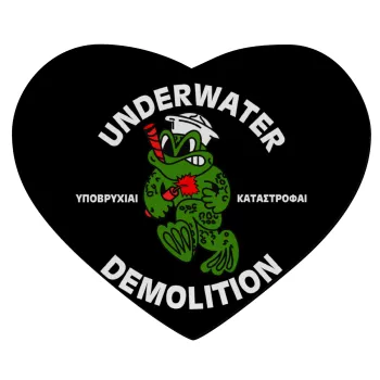 Underwater Demolition, Mousepad heart 23x20cm