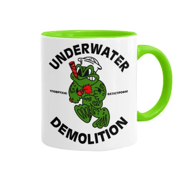 Underwater Demolition, Mug colored light green, ceramic, 330ml