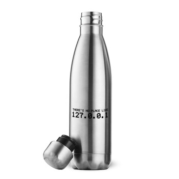 there's no place like 127.0.0.1, Inox (Stainless steel) double-walled metal mug, 500ml