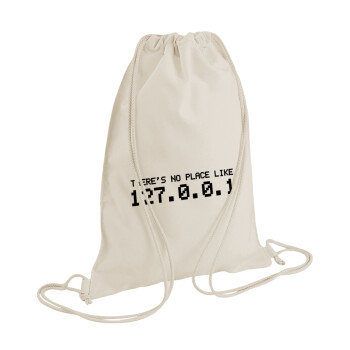 there's no place like 127.0.0.1, Τσάντα πλάτης πουγκί GYMBAG natural (28x40cm)