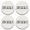 SET of 4 round wooden coasters (9cm)