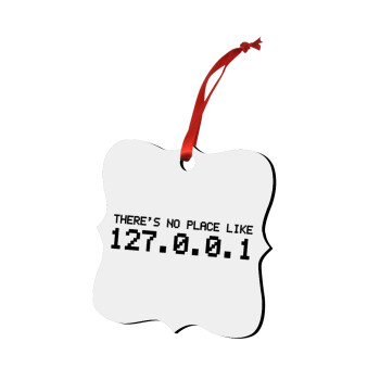 there's no place like 127.0.0.1, Στολίδι Χριστουγεννιάτικο στολίδι polygon ξύλινο 7.5cm